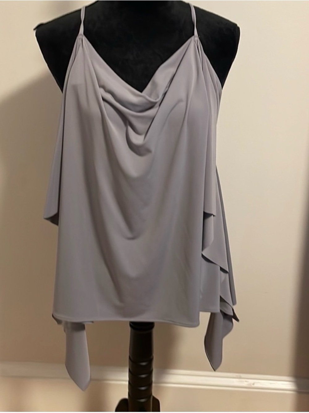 Express Drapped Cowl Neck Tanktop - Color: Grey - Size: Medium